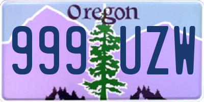 OR license plate 999UZW