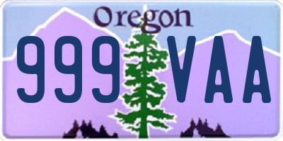 OR license plate 999VAA