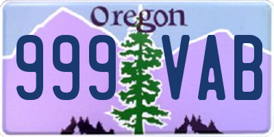 OR license plate 999VAB