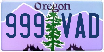 OR license plate 999VAD