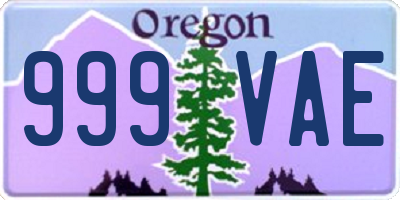 OR license plate 999VAE