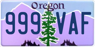 OR license plate 999VAF