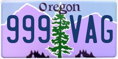 OR license plate 999VAG