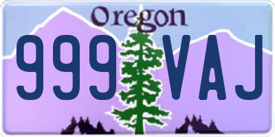 OR license plate 999VAJ