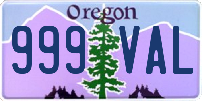 OR license plate 999VAL