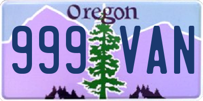 OR license plate 999VAN