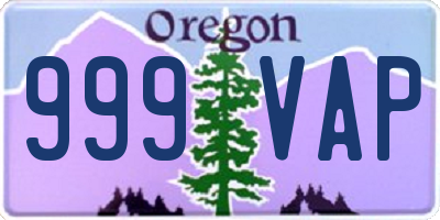 OR license plate 999VAP