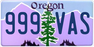 OR license plate 999VAS