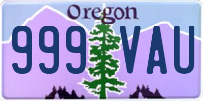 OR license plate 999VAU