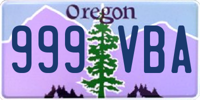 OR license plate 999VBA