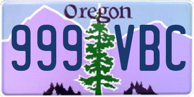 OR license plate 999VBC