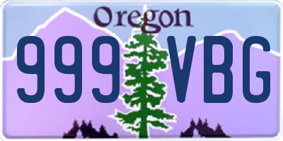 OR license plate 999VBG