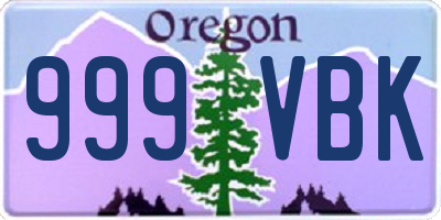 OR license plate 999VBK