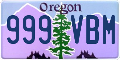 OR license plate 999VBM