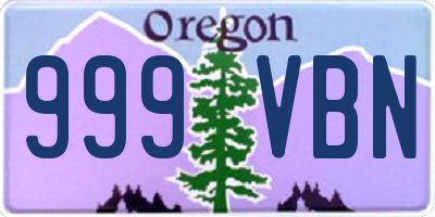 OR license plate 999VBN