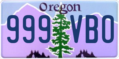 OR license plate 999VBO