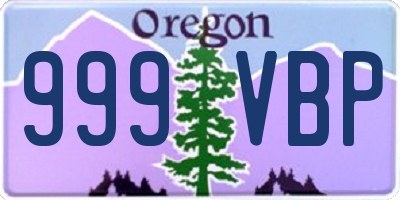 OR license plate 999VBP