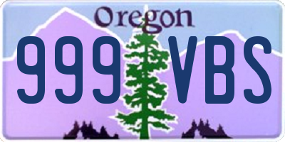 OR license plate 999VBS