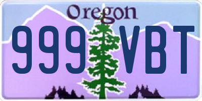 OR license plate 999VBT