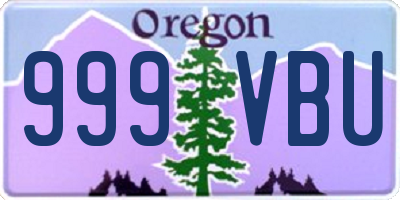 OR license plate 999VBU