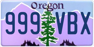 OR license plate 999VBX