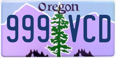 OR license plate 999VCD