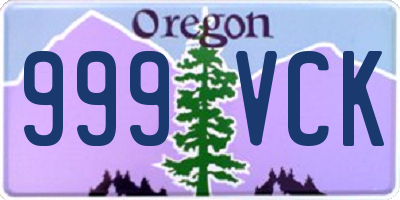 OR license plate 999VCK