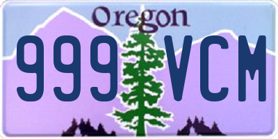 OR license plate 999VCM