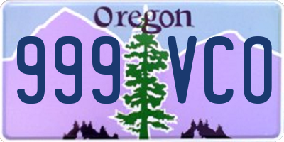 OR license plate 999VCO