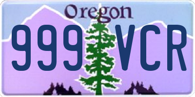 OR license plate 999VCR