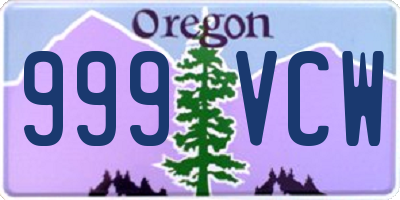 OR license plate 999VCW