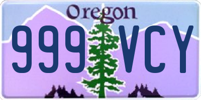 OR license plate 999VCY