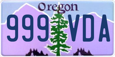 OR license plate 999VDA