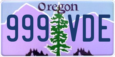 OR license plate 999VDE