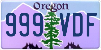 OR license plate 999VDF