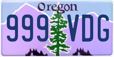 OR license plate 999VDG