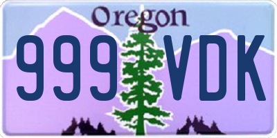 OR license plate 999VDK