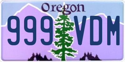 OR license plate 999VDM