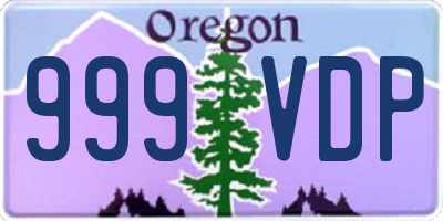 OR license plate 999VDP