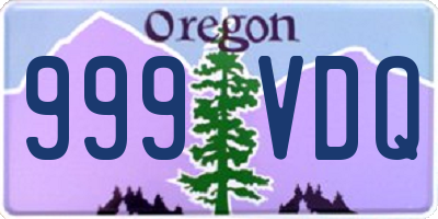 OR license plate 999VDQ