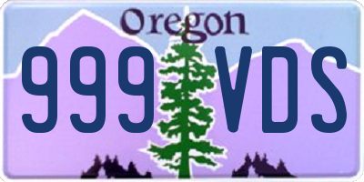 OR license plate 999VDS