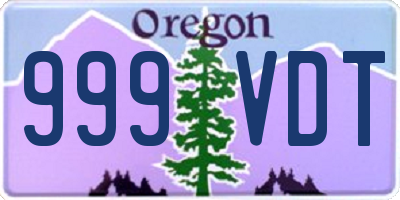 OR license plate 999VDT