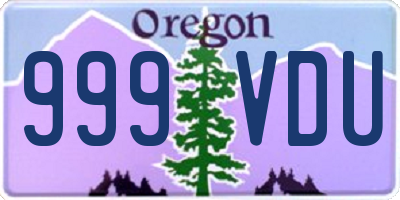 OR license plate 999VDU