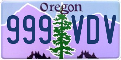 OR license plate 999VDV