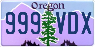 OR license plate 999VDX