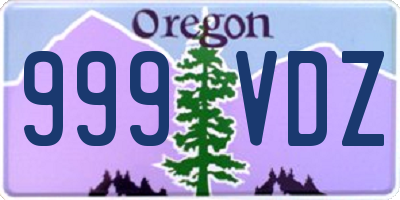 OR license plate 999VDZ