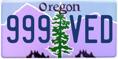 OR license plate 999VED