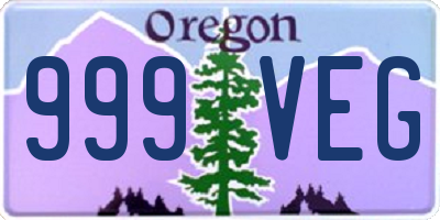 OR license plate 999VEG