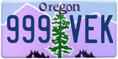 OR license plate 999VEK