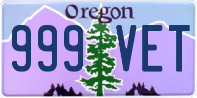 OR license plate 999VET